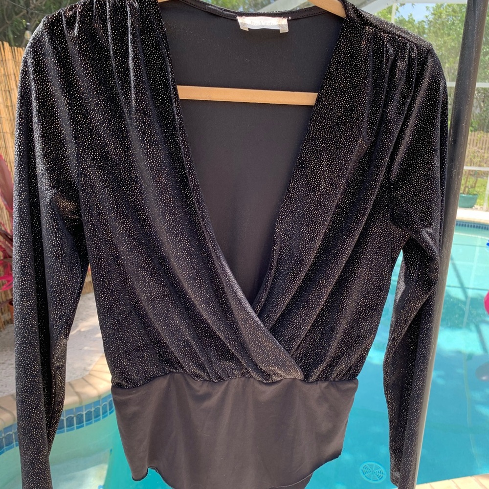 Black and gold bodysuit